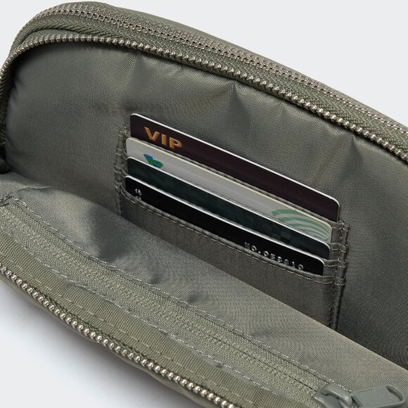 Grey Sage Water-Resistant Nylon Fanny Pack with 5 Zipper Pockets for Women - Picture 7 of 10